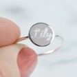 Personalised Sterling Silver Disc Ring
