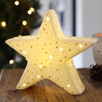 White LED Constellation Ceramic Standing Star Decoration
