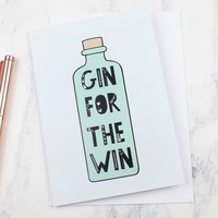 'Gin for the Win' Greeting Card