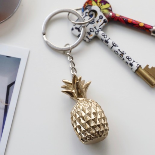 Gold Pineapple Keyring Accessories Lisa Angel