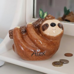 Personalised Sloth Money Box