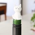 Seated Cat Bottle Stopper in Lifestyle Shot