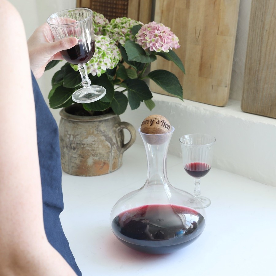 Sagaform Wine Carafe with Personalised Stopper Lisa Angel