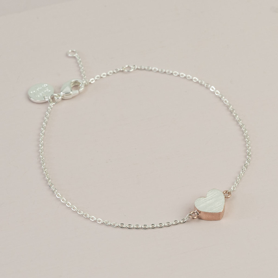 gold and silver heart bracelet