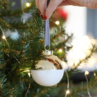 Metallic Dipped Ceramic Bauble in Gold
