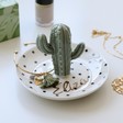 Lisa Angel Personalised Polka Dot Cactus Jewellery Dish