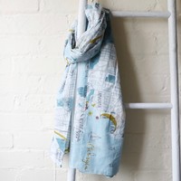 Personalised Illustrated Sydney Map Scarf