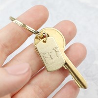 Personalised Engraved Dog Tag Keyring