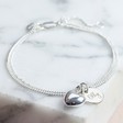 Lisa Angel Ladies' Silver Engraved Personalised Disc and Puffed Heart Charm Bracelet