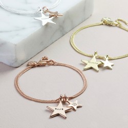 Personalised Double Star Bracelet