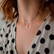 Lisa Angel Ladies' Handmade Personalised Double Star Charm Necklace on Model