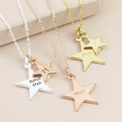 Personalised Double Star Necklace