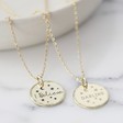 Lisa Angel Ladies' Engraved Personalised Gold Hammered Starry Disc Necklace