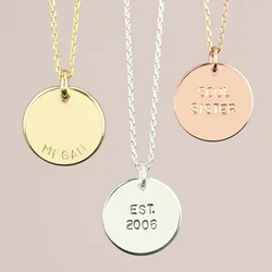 Personalised Hand-Stamped Disc Pendant Necklace