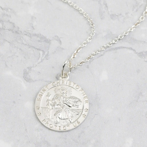 Sterling Silver Large St Christopher Pendant