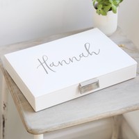 Personalised Stackers Silver and White Classic Jewellery Box Lid