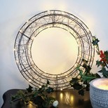 Black LED Wire Wreath Light Decoration