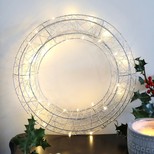 Silver LED Wire Wreath Light Decoration