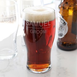 Personalised Wedding Party Beer Glass