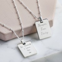 Personalised Sterling Silver Tag Necklace