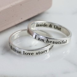 Personalised Sterling Silver Quote Ring