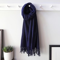 Lambswool Scarf in Navy