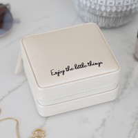 Mini Square 'Enjoy the Little Things' Travel Jewellery Box