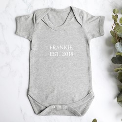 Personalised Birth Year Short Sleeved Babygrow