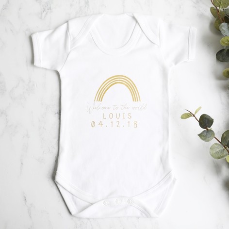 personalised welcome to the world baby grow
