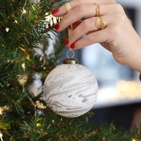 Grey Marble Bauble