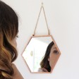 Small Geometric Copper Mirror