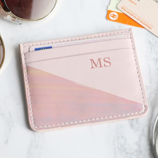 Lisa Angel Ladies' Purple Personalised Iridescent Card Holder