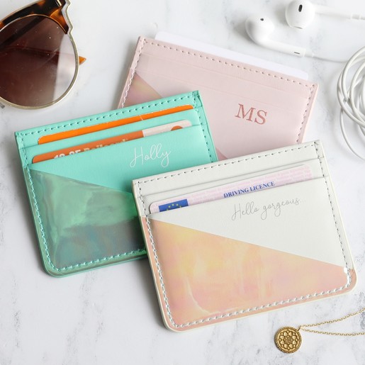 Lisa Angel Ladies' Personalised Iridescent Card Holder