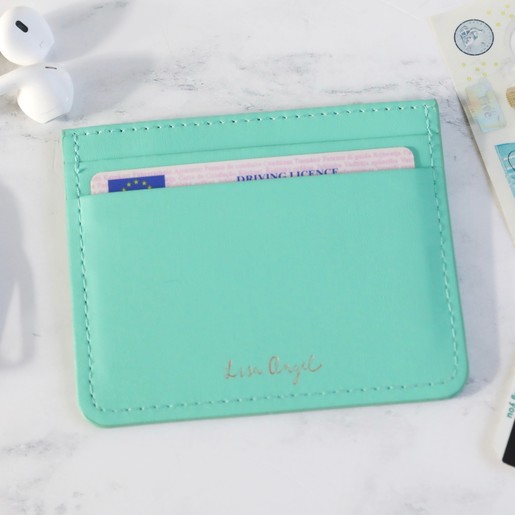 Lisa Angel Ladies' Turquoise Personalised Card Holder