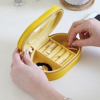 Oval Travel Jewellery Box in Yellow
