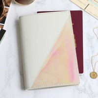 Iridescent Passport Holder in Grey