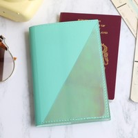 Iridescent Passport Holder in Turquoise