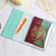 Lisa Angel Ladies' Turquoise Personalised Iridescent Passport Holder
