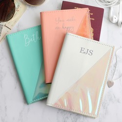 Personalised Iridescent Passport Holder