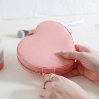 Heart Travel Jewellery Case in Pink