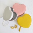 Lisa Angel Heart Jewellery Case In Grey, Mustard and Pink