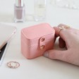 Lisa Angel Ladies' Petite Travel Ring Box in Pink