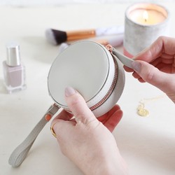 Mini Round Travel Jewellery Case in Grey
