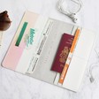 Lisa Angel Ladies' Grey Personalised Slim Travel Wallet