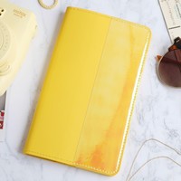 Slim Iridescent Travel Wallet in Mustard