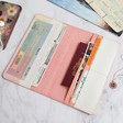 Lisa Angel Ladies' Slim Travel Wallet in Peach Pink