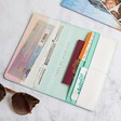 Lisa Angel Ladies' Turquoise Personalised Slim Travel Wallet
