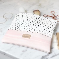 Personalised Pink and Polka Dot Wash Bag