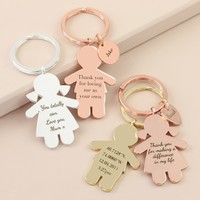 Personalised Message Family Character Keyring