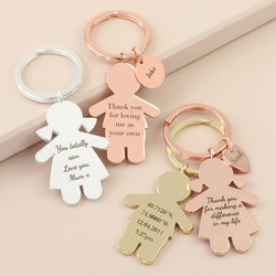 Personalised Message Family Character Keyring